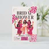 Invitation pour une fête de douche de mariée entre (Debout devant)