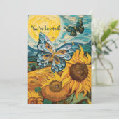 Invitation pour une fête de douche thème tournesol (Debout devant)