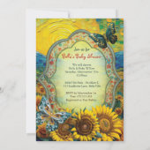 Invitation pour une fête de douche thème tournesol (Dos)