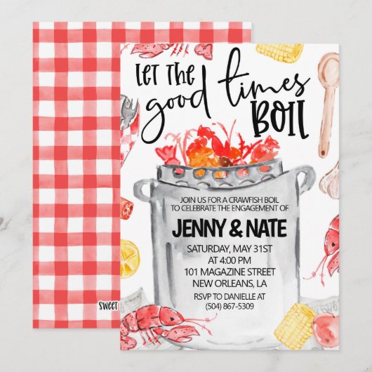 Invitation pour une fête de fiançailles autour d'u (Devant / Derrière)