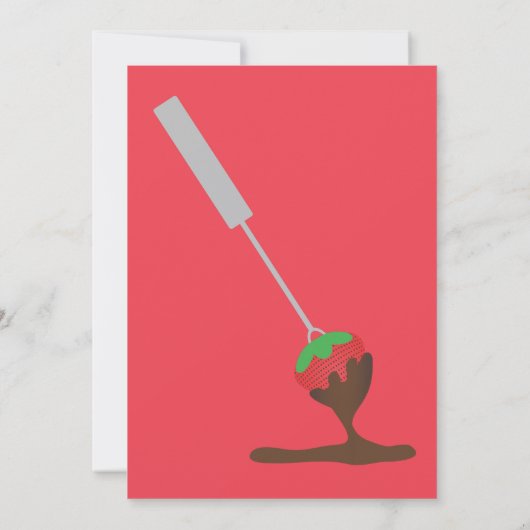 Invitation pour une fête de fondue au chocolat et (Dos)