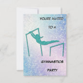 Invitation pour une fête de gymnastique scintillan (Devant)