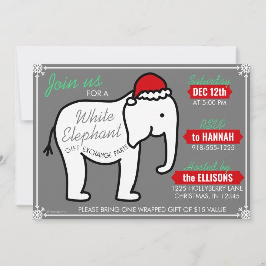 Invitation pour une fête de l'Éléphant Blanc de No (Devant)