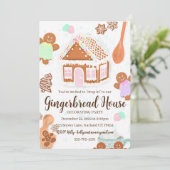 Invitation pour une fête de maison en pain d'épice (Debout devant)