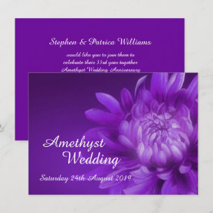 Invitation pour une fête de mariage améthyste 33èm