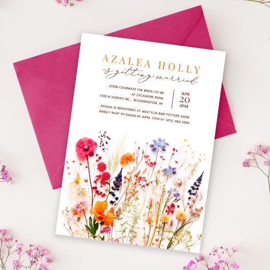 Invitation pour une fête de mariage avec des fleur