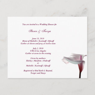 Invitation pour une fête de mariage avec un lys ca