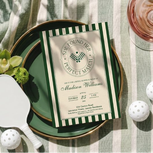 Invitation pour une fête de mariage de pickleball 