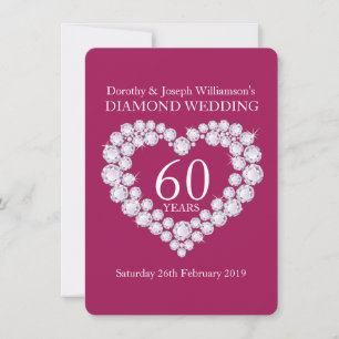 Invitation pour une fête de mariage diamant coeur 