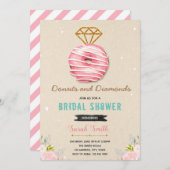 Invitation pour une fête de mariage Donuts et diam (Devant / Derrière)