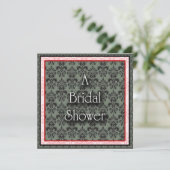 Invitation pour une fête de mariage en damas rouge (Debout devant)