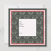 Invitation pour une fête de mariage en damas rouge (Dos)