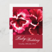 Invitation pour une fête de mariage rubis 40 ans (Devant / Derrière)