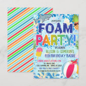 Invitation pour une fête de mousse pour enfants (Devant / Derrière)