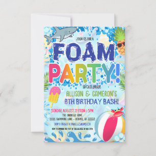 Invitation pour une fête de mousse pour enfants