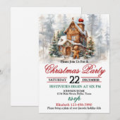 Invitation pour une fête de Noël à la maison rusti (Devant / Derrière)