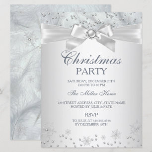 Invitation pour une fête de Noël au flocon de neig