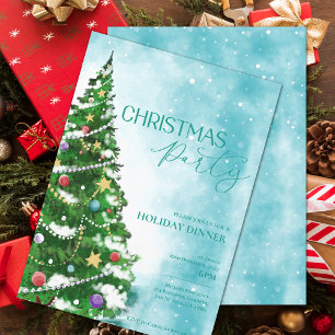 Invitation pour une fête de Noël avec un arbre à l