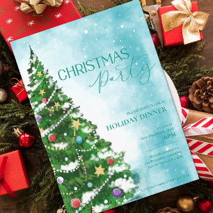 Invitation pour une fête de Noël avec un arbre à l