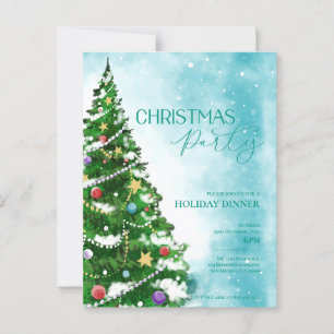 Invitation pour une fête de Noël avec un arbre à l