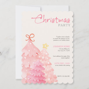 Invitation pour une fête de Noël avec un sapin ros
