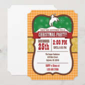 Invitation pour une fête de Noël Cowboy Orange (Devant / Derrière)