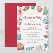 Invitation pour une fête de Noël douce à l'aquarel (Devant / Derrière)