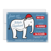 Invitation pour une fête de Noël éléphant blanc (b