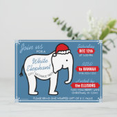 Invitation pour une fête de Noël éléphant blanc (b (Debout devant)