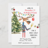 Invitation pour une fête de Noël joyeuse avec un o (Devant)