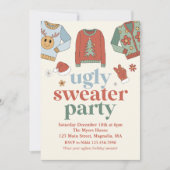 Invitation pour une fête de Noël rétro avec un pul (Devant)