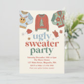 Invitation pour une fête de Noël rétro avec un pul (Debout devant)
