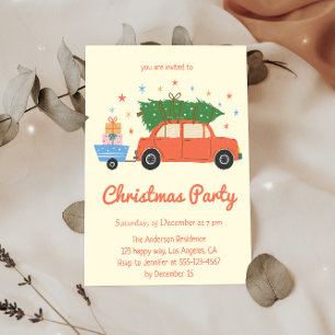 Invitation pour une fête de Noël rétro vintage ave