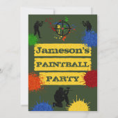 Invitation pour une fête de paintball à paillettes (Dos)
