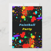 Invitation pour une fête de paintball avec éclabou (Devant)