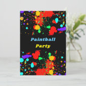 Invitation pour une fête de paintball avec éclabou (Debout devant)