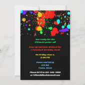 Invitation pour une fête de paintball avec éclabou (Dos)