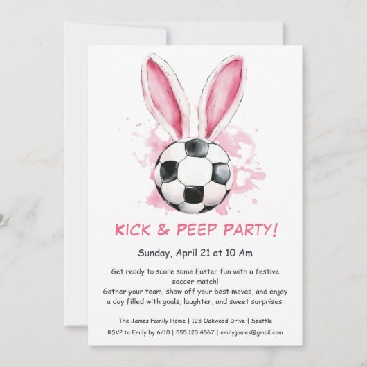 Invitation pour une fête de Pâques Kick & Peep – F (Devant)