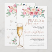 Invitation pour une fête de Pearl et Prosecco (Devant / Derrière)