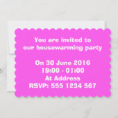 Invitation pour une fête de pendaison de crémaillè (Dos)