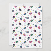 Invitation pour une fête de pickleball bleu vert r (Dos)