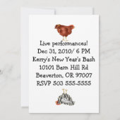 Invitation pour une fête de poulettes acrobates (Dos)