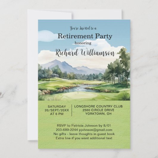 Invitation pour une fête de retraite sur le thème (Devant)
