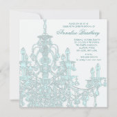 Invitation pour une fête de seize ans avec lustre (Dos)