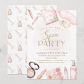 Invitation pour une fête de Spa pour filles • Aqua (Devant / Derrière)