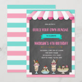 Invitation pour une fête de sundae à composer soi- (Devant / Derrière)