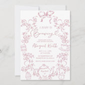 Invitation pour une fête de thé bébé en préparatio (Devant)