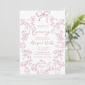 Invitation pour une fête de thé bébé en préparatio (Debout devant)