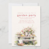 Invitation pour une fête de thé dans un jardin aqu (Devant)