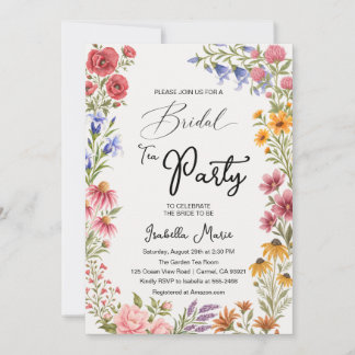 Invitation pour une fête de thé de mariage aux fle
